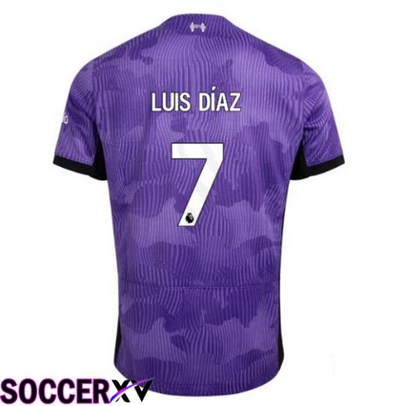 FC Liverpool (LUIS DÍAZ 7) Soccer Jersey Third Purple 2023/2024