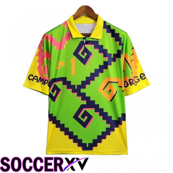 Mexico Retro Goalkeeper Soccer Jersey Green/Yellow