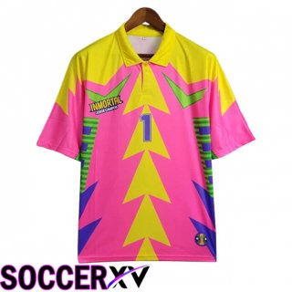 Mexico Retro Goalkeeper Soccer Jersey Pink/Yellow