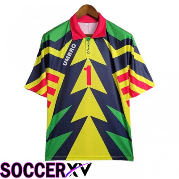 Mexico Retro Goalkeeper Soccer Jersey Yellow/Blue