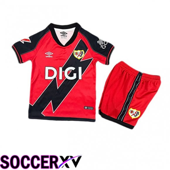 Maillot de Foot Rayo Vallecano Enfant Exterieur Rouge Noir 2025/2026