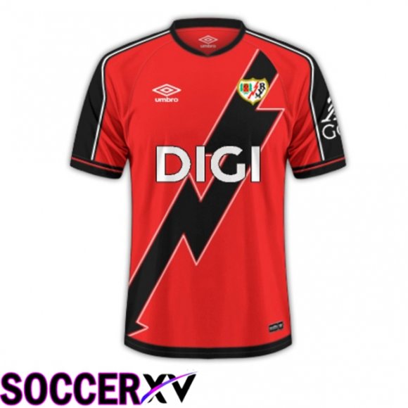 Maillot de Foot Rayo Vallecano Exterieur Rouge Noir 2025/2026