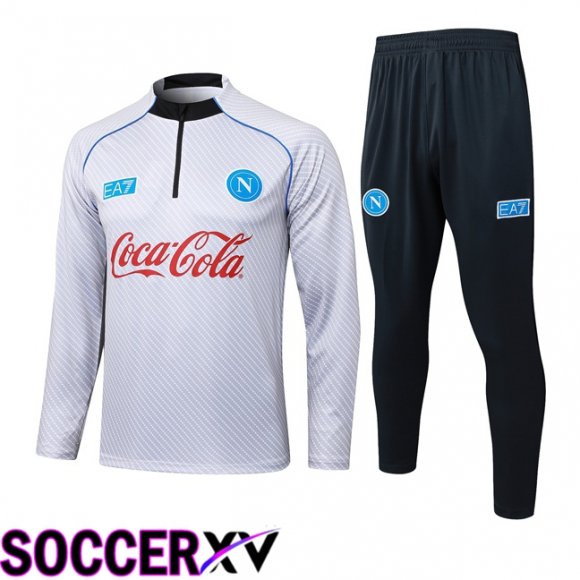 Ensemble Survetement de Foot SSC Naples Blanc 2025/2026