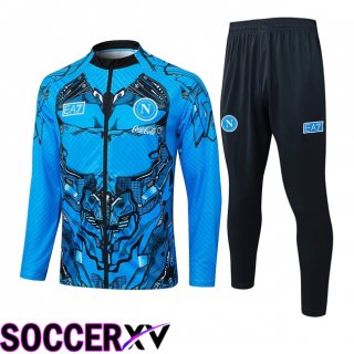 Ensemble Veste Survetement de Foot SSC Naples Bleu 2025/2026