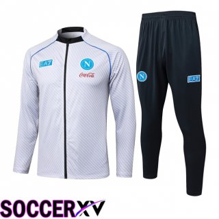 Ensemble Veste Survetement de Foot SSC Naples Blanc 2025/2026