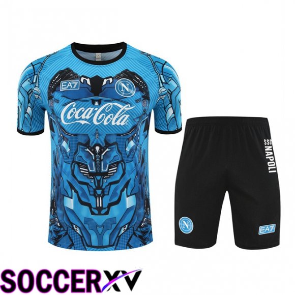 Ensemble Training T-Shirts SSC Naples + Shorts Bleu 2025/2026