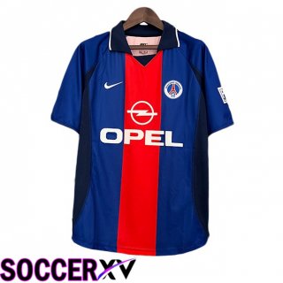 Maillot de Foot Paris PSG Retro Domicile Bleu Royal Rouge 2000-2001
