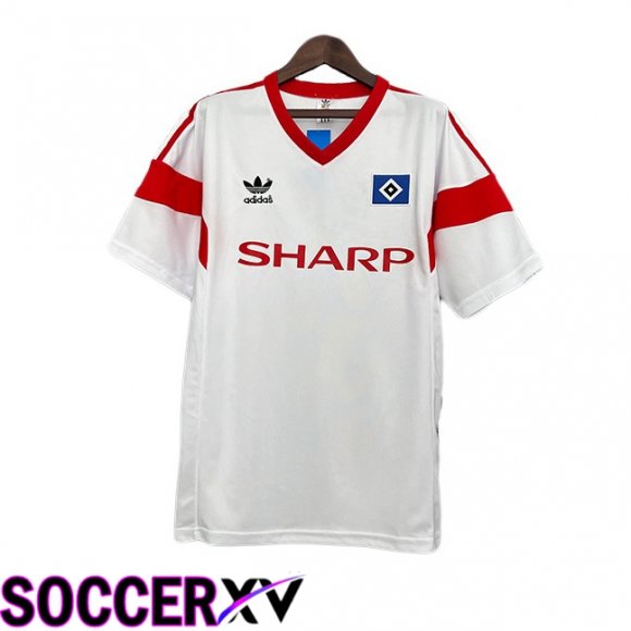 Maillot de Foot Hamburger SV Retro Domicile Blanc 1988-1989