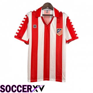 Maillot de Foot Atletico Madrid Retro Domicile Rouge Blanc 1982-1983
