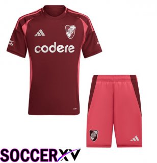 River Plate Kids Away Soccer Jersey Red 2024/2025