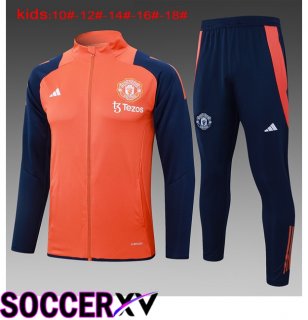 Manchester United Kids kit Training Jacket Suit Orange 2024/2025