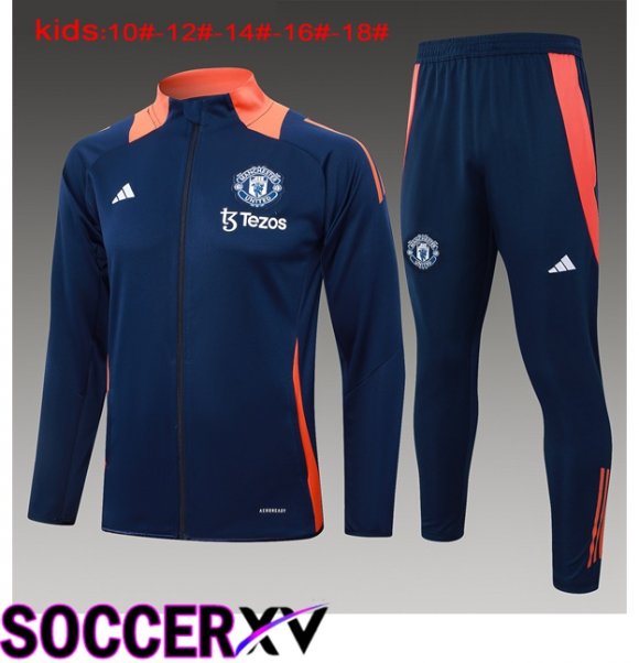 Manchester United Kids kit Training Jacket Suit Blue Royal 2024/2025