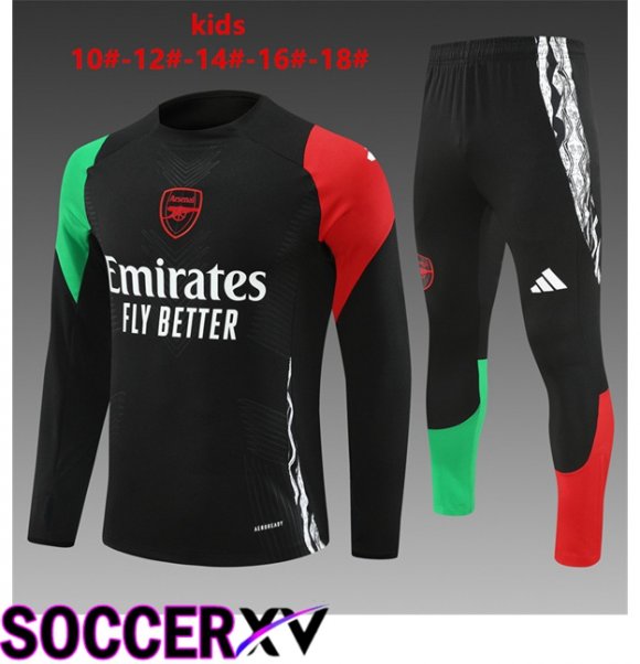 Arsenal Kids kit Training Tracksuit Black Red Green 2024/2025