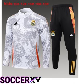 Real Madrid Kids kit Training Tracksuit White 2024/2025