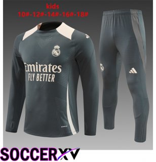 Real Madrid Kids kit Training Tracksuit Grey 2024/2025