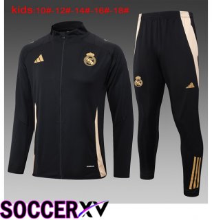 Real Madrid Kids kit Training Jacket Suit Black 2024/2025