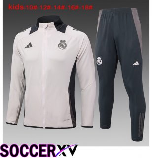 Real Madrid Kids kit Training Jacket Suit Grey 2024/2025