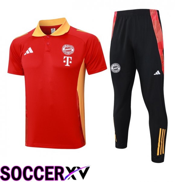 Bayern Munich Soccer Polo + Training Pants Red 2024/2025