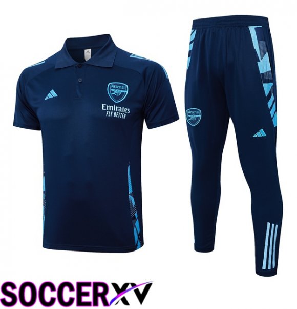 Arsenal Soccer Polo + Training Pants Blue Royal 2024/2025