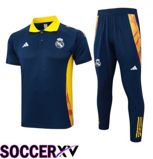 Real Madrid Soccer Polo + Training Pants Blue Royal 2024/2025