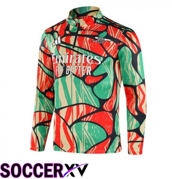 Arsenal Training Sweatshirt Green Red 2024/2025