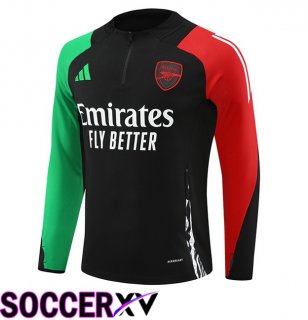 Arsenal Black Training Sweatshirt Green Red 2024/2025