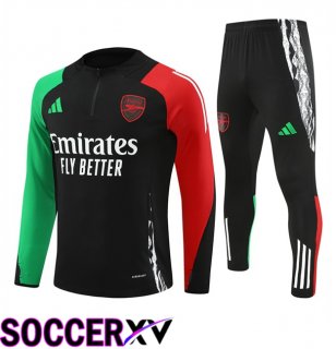 Arsenal Black kit Training Tracksuit Green Red 2024/2025