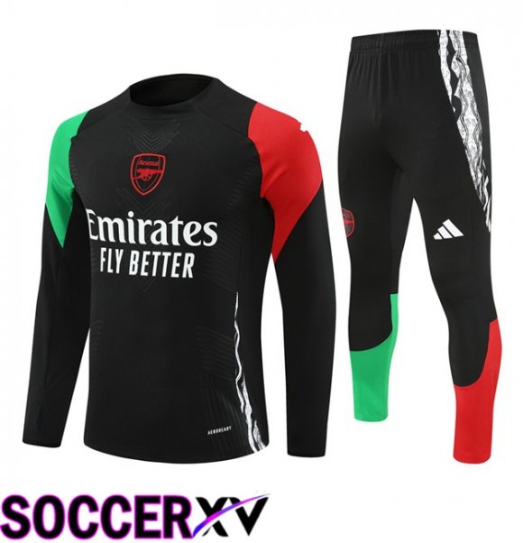 Arsenal Black kit Training Tracksuit Green Red 2024/2025