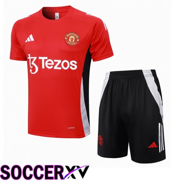 Manchester United + Shorts kit Training T Shirt Red 2024/2025