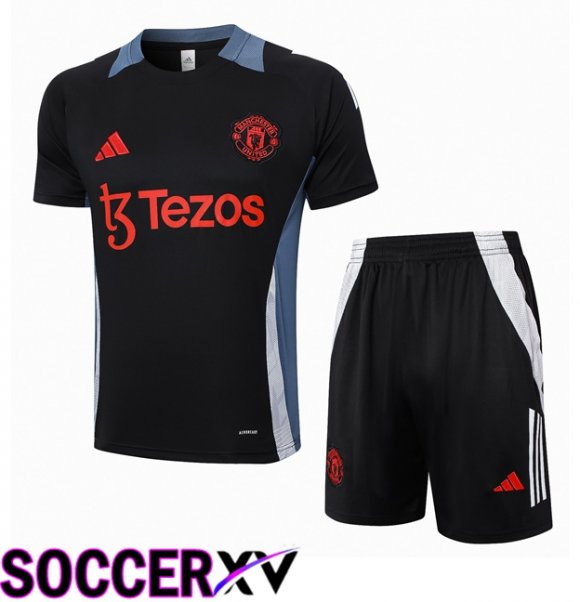 Manchester United + Shorts kit Training T Shirt Black 2024/2025