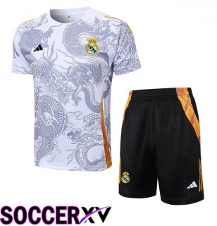 Real Madrid kit Training T Shirt + Shorts White 2024/2025