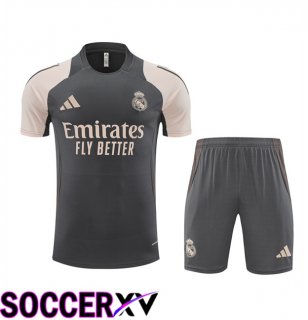 Real Madrid kit Training T Shirt + Shorts Grey 2024/2025