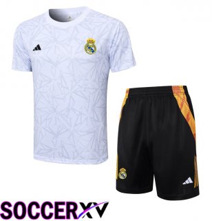 Real Madrid kit Training T Shirt + Shorts White 2024/2025