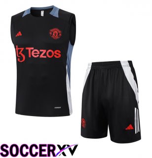 Manchester United Gilet Soccer + Shorts Black 2024/2025