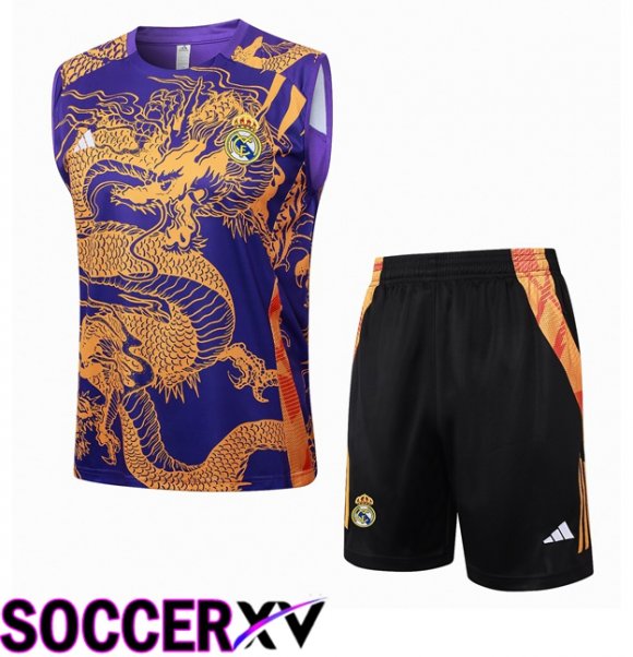 Real Madrid Gilet Soccer + Shorts Purple 2024/2025