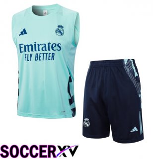 Real Madrid Gilet Soccer + Shorts Green 2024/2025