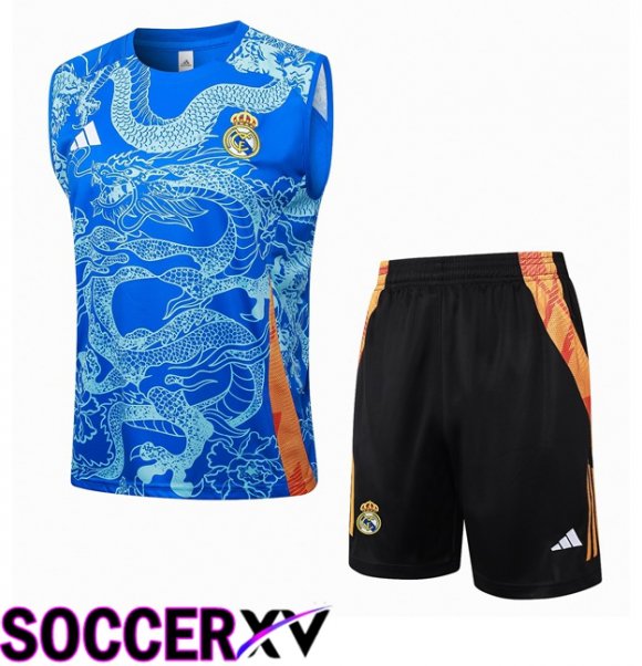 Real Madrid Gilet Soccer + Shorts Blue 2024/2025