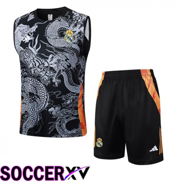 Real Madrid Gilet Soccer + Shorts Black 2024/2025