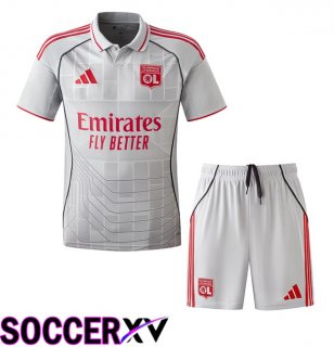 lyon OL Kids Third Soccer Jersey Grey 2025/2026