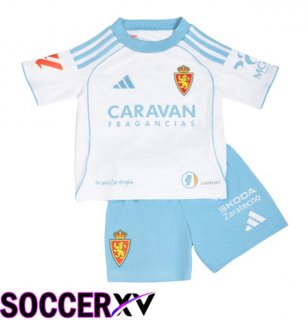 Real Zaragoza Kids Home Soccer Jersey White 2025/2026