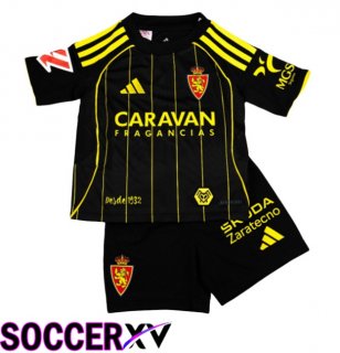 Real Zaragoza Kids Away Soccer Jersey Black 2025/2026