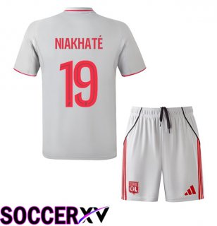 lyon OL (NIAKHATÉ 19) Kids Third Soccer Jersey Grey 2025/2026