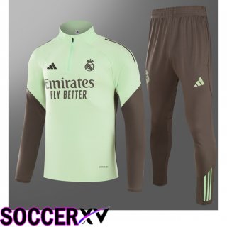 Real Madrid Kids kit Training Tracksuit Green 2025/2026  Real Madrid Kids kit Training Tracksuit Green 2025/2026