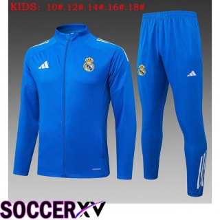 Real Madrid Kids skit Training Tracksuit - Training Jacket Blue 2025/2026  Real Madrid Kids skit Training Tracksuit - Training Jacket Blue 2025/2026