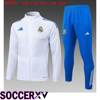 Real Madrid Kids skit Training Tracksuit - Training Jacket White 2025/2026  Real Madrid Kids skit Training Tracksuit - Training Jacket White 2025/2026