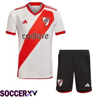 River Plate Kids Soccer Jersey Home Red White 2023/2024