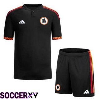 AS Roma Kids Soccer Jersey Third Black 2023/2024