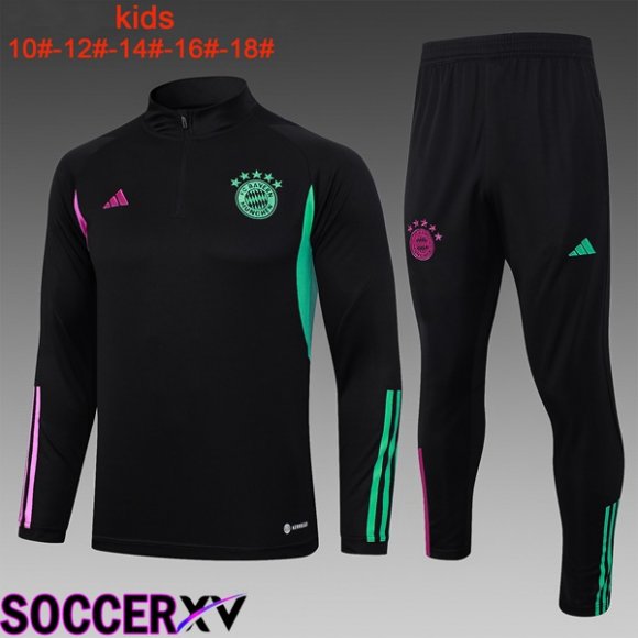 Bayern Munich Kids Training Tracksuit Suit Black 2023/2024