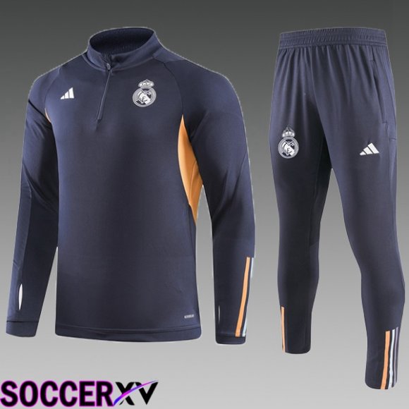 Real Madrid Kids Training Tracksuit Suit Grey 2023/2024