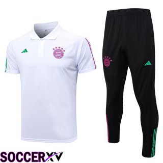 Bayern Munich Soccer Polo + Pants White 2023/2024